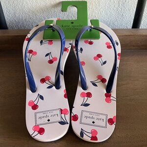 KATE SPADE 'Feldon' flip-flops in Dancing Cherries print Sz.11 NWT